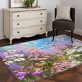 thumbnail image 3 of 3'x5' Rug for Living Room Bedroom, Wildflowers Washable Area Rugs Non-Slip Carpet Mats, Spring Country Oil Painting Floral Plant Indoor Low Pile Area Rug Runner for Kitchen, Mudroom, 3 of 8