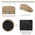 thumbnail image 3 of Berets for Women Classic French Hats Solid Color Cotton Artist Painter Cap with Metal Decorative Buckle, 3 of 6