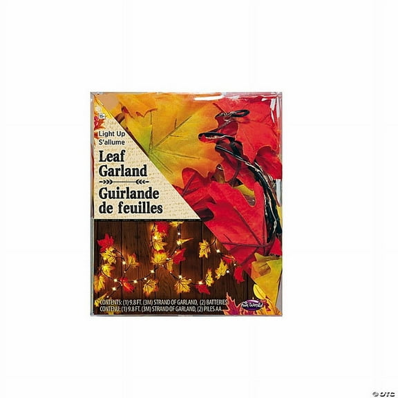 Morris Costumes FW82013 9 ft. Light-Up Red & Orange Fall Leaf Garland