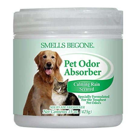 UPC: 0048988598164 | SMELLS BEGONE Pet Odor Absorber Gel – Calming Rain- Air Freshener & Odor Eliminator – 15 Ounce