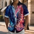 thumbnail image 6 of Telankuip Men's American 250th Anniversary Print Summer Shirts 1776-2026 Patriotic Tee Loose Breathable Button down down Casual Top for Independence Day 6-Blue XL, 6 of 7