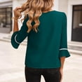thumbnail image 6 of Tqcoqu Women's 3/4 Sleeve Tops Tunic Casual Pleated V Neck Business Work Blouses Office Shirts,Multicolor,Women's S-XXL, 6 of 9