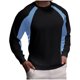 thumbnail image 2 of pstuiky camisas de manga larga para hombre, Camiseta de ejercicio Splice Colorr para hombre, ajustada, de alta resiliencia, con cuello redondo y manga larga Tops de hombre m, 2 of 5