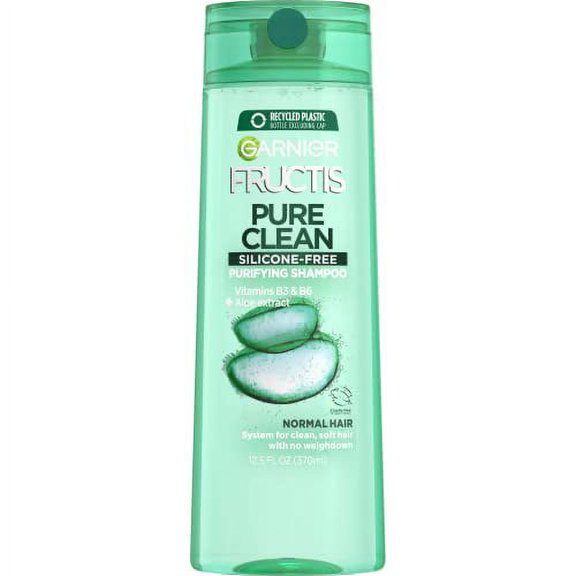 Garnier Fructis Pure Clean Shampoo, Paraben-Free Silicone-Free with Aloe Extract and Vitamin E, 12.5 Fl Oz Bottle