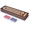 thumbnail image 6 of Amerous Wooden 3 Track Cribbage Board Game Set for Family with Magnetic Lock- Metal Pegs - 2 Playing Cards Travel Portable Cribbage Sets, 6 of 9