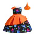 thumbnail image 1 of De Vestido de Halloween para niñas, vestido estampado, disfraz de bruja para juego de rol, disfraz de mascarada, 1 of 8