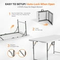 thumbnail image 3 of 4 ft Fold-in-Half Adjustable Height Folding Table for Parties and Events White, 3 of 5