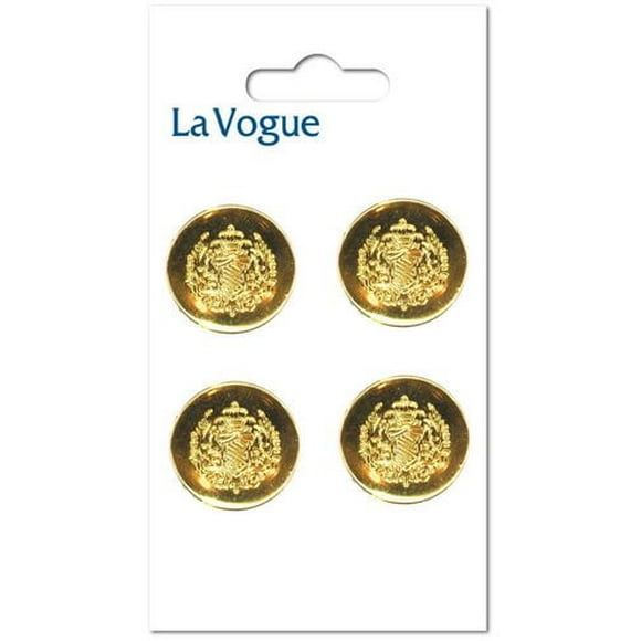 La Vogue 15 mm Shank Button - Gold Colour, La Vogue buttons and closures offer you the most fashionable and contemporary assortment of styles and colours.