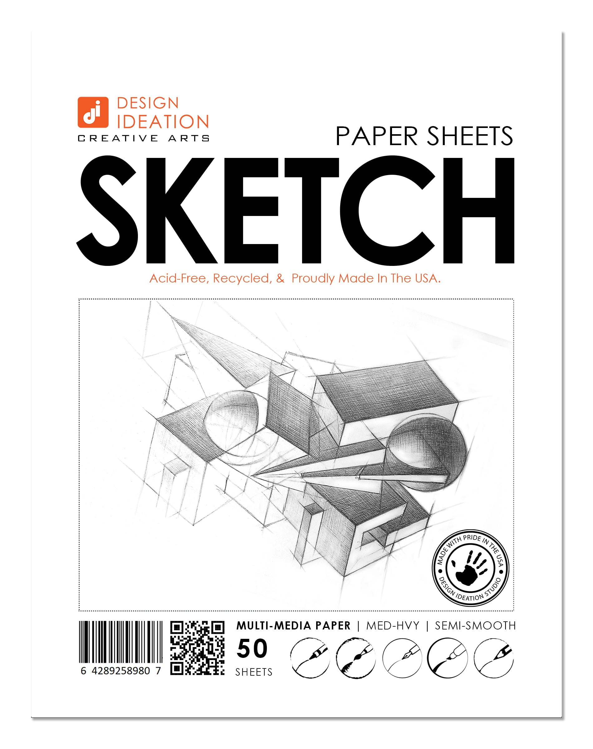 SKETCH Paper : Multi-media paper. Loose Sheet Pack. (8.5" x 11") (100 Sheets)