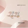 thumbnail image 4 of CZ Heart Solitaire Simulated Citrine Earrings Screw Back - Sterling Silver, 4 of 6