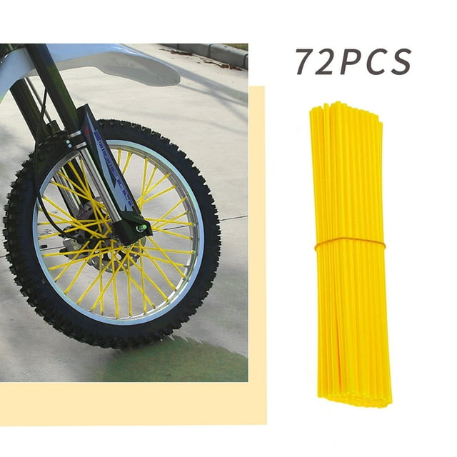 BAOPAI Ensemble de Décoration de Rayons de Roue 72 Pcs pour Vélo et Moto Installation Facile Sans Outils Requis Manchons en Plastique Durables Légers et Résistants aux Intempéries