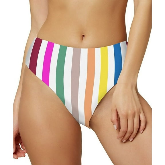 O'Neill MULTI Juniors' Cascada Striped High-Waist Bikini Swim Bottom, US Small