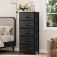 thumbnail image 4 of GUNAITO Tall Dresser for Bedroom with 5 Drawers Chest of Drawers Fabric Storage Bin Dirk Black, 4 of 10
