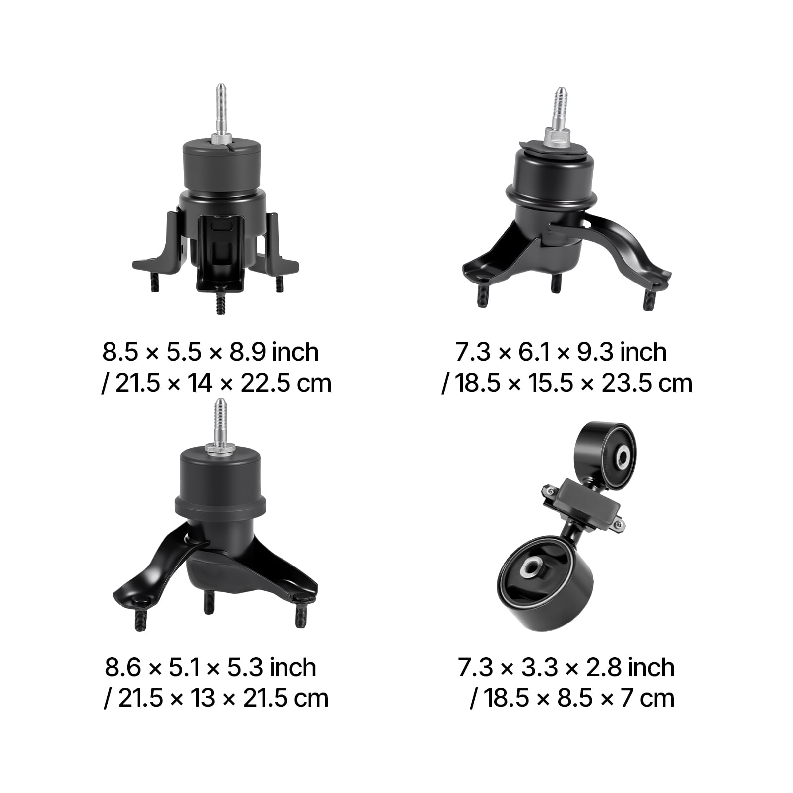 KFFKFF Engine and Transmission Motor Mount Kit Replacement, Set of 4, Compatible with 2007–2011 Toyota Camry 2.4L L4, Replace OE# A62009, A4207, A4211, A4274, Provides Stable Support