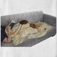 thumbnail image 6 of Animal Soft Flannel Fleece Throw Blanket, Mother Babyin Tropical Lands Desert Illustration of Safari Kids, Cozy Plush for Indoor and Outdoor Use, 50" x 70", Orange Brown Cream, by Ambesonne, 6 of 6