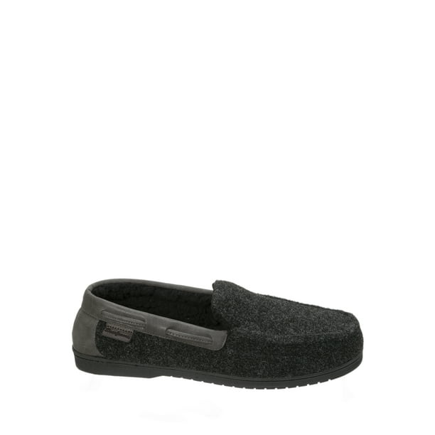 Dearfoams Dearfoams Men's Mixed Material Moccasin Slippers Wide