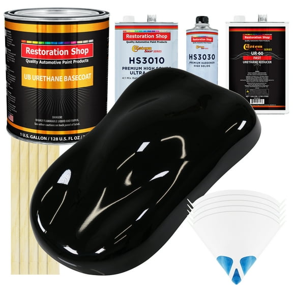 Jet Black Gallon Premium URETHANE BASECOAT CLEARCOAT Car Auto Paint FAST Kit