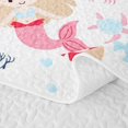 thumbnail image 5 of Homewish Kawaii Mermaid Quilt Full For Kids Girls,Ocean Fish Jellyfish Full Bedspread Sets,3pcs, 5 of 7