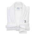 thumbnail image 3 of Authentic Hotel and Spa  White Unisex Turkish Cotton Waffle Weave Terry Bath Robe with Grey Block Monogram B S/M, 3 of 5
