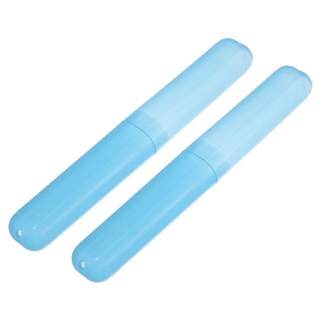2 Uds Estuches para Cepillos de Dientes para Viaje, Azul, 7.48"x1.06"