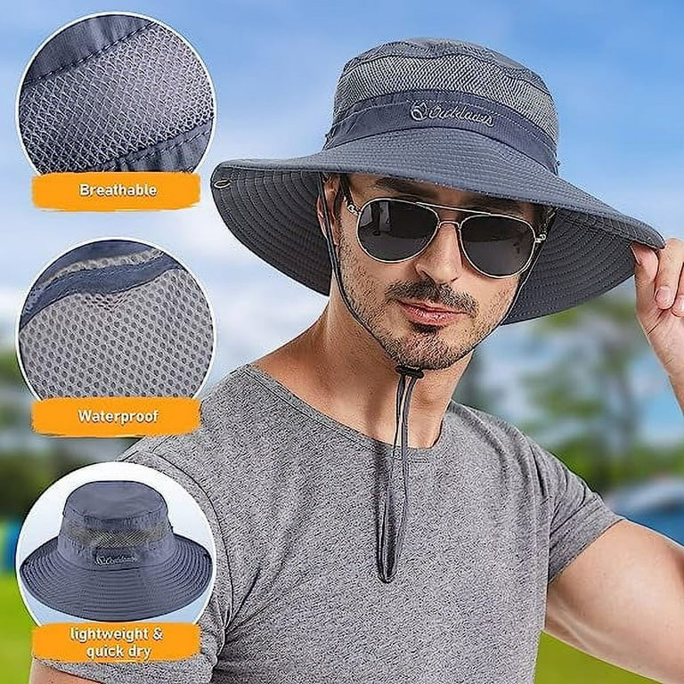 Plarmod Mens Sun Fashing Hat, 3.5 Wide Brim Cools Super Wide Brim Sun Hat for Fishing, Hiking, adult Unisex, Size: One size, Beige