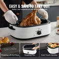 thumbnail image 5 of Electric Roaster Oven 22 QT, Turkey Roaster with Self-Basting Lid, 1450W Roaster Pan for up to 26lbs Turkey, Defrost & Warm Function, Adjustable Temp, White, 5 of 9