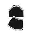 thumbnail image 2 of WOLLED 18M-6Y Toddler Baby Summer Letter Shorts Set for Girls 2PCS Sleeveless Halter Cami Crop Tops Elastic Pants Outfits, 2 of 11