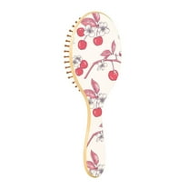 JSTEL Cherry Blossom Hair Brush for Women Men Natural Wood Detangler Brushes for All Hair Types Hairbrush for Wet & Dry