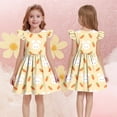 thumbnail image 6 of Mitankcoo Girls Easter Dresses Cute Print Flutter Sleeve Crew Neck A-Line Dress for Daily Fashion Wear 3-14Y, 6 of 7