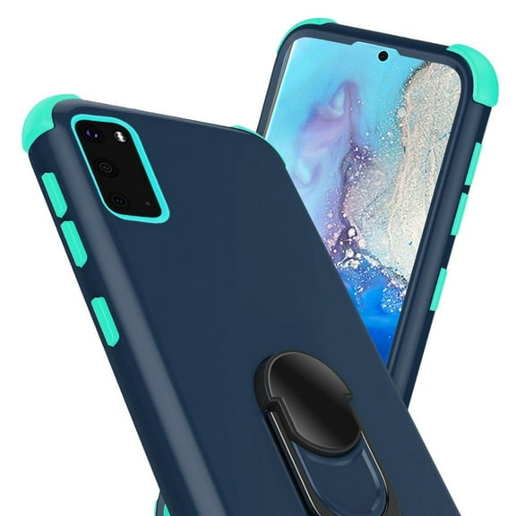 Apple iPhone 12 /iPhone 12 Pro (6.1") Case Magnetic Ring Kickstand Hybrid Tuff Armor Protective 3 Layer Heavy Duty ,Xpm Phone Cover for iPhone 12, 12 Pro - Blue Teal