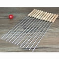 thumbnail image 2 of BBQ Barbecue Clip set Skewers 30cm Stainless steel + wood Needle Utensil rust resistant Pins BBQ Accessories Outdoor, 2 of 7