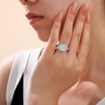 thumbnail image 6 of SFTING Wedding Ring Set for Women 925 Sterling Silver Bridal Ring Sets Princess Pear Cut Halo Engagement Rings Gift for Her Size 9, 6 of 6