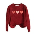 thumbnail image 6 of BLVB Women's Cute Heart Sweater Love Print Valentine Knitted Top Casual Crewneck Long Sleeve Sweaters Pullover, 6 of 6
