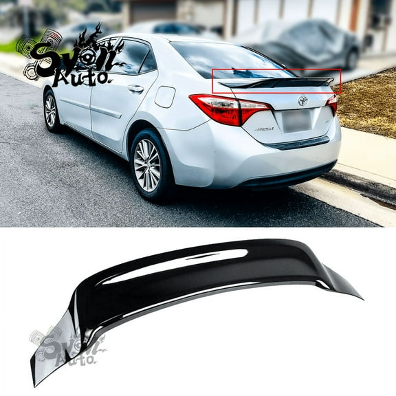 FITS 2014-2018 TOYOTA COROLLA GLOSSY BLACK RS STYLE HIGHKICK TRUNK SPOILER WING