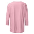 thumbnail image 4 of BODOAO Breast Cancer Awareness Graphic Tee for Women, Floral Ribbon Sparkle Print, 3/4 Sleeve Crew Neck Shirt for October Support Events, Fundraisers and Everyday Wear Light Pink 2XL, 4 of 5