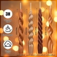 thumbnail image 2 of Nuanchu 4 Pcs 7.87 Inch Twisted Taper Candles Wax Unscented Smokeless Spiral Swirl Candlesticks for Wedding Holiday Dinner Party Home Decorations (Fall Color), 2 of 10
