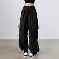 thumbnail image 2 of Plus Size Cargo Pants Women Womens Cargo Pants Baggy Stylish Jogger Fit With Pockets Casual Wear Cargo Sweatpants Black XXXXXL, 2 of 4