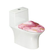 KUIFORTI Pink Toilet Seat Cover Marble Toilet Cover Dust Cover Washable Toilet Lid Cover for Bathroom Decor Toilet Accessories,Easy to Clean