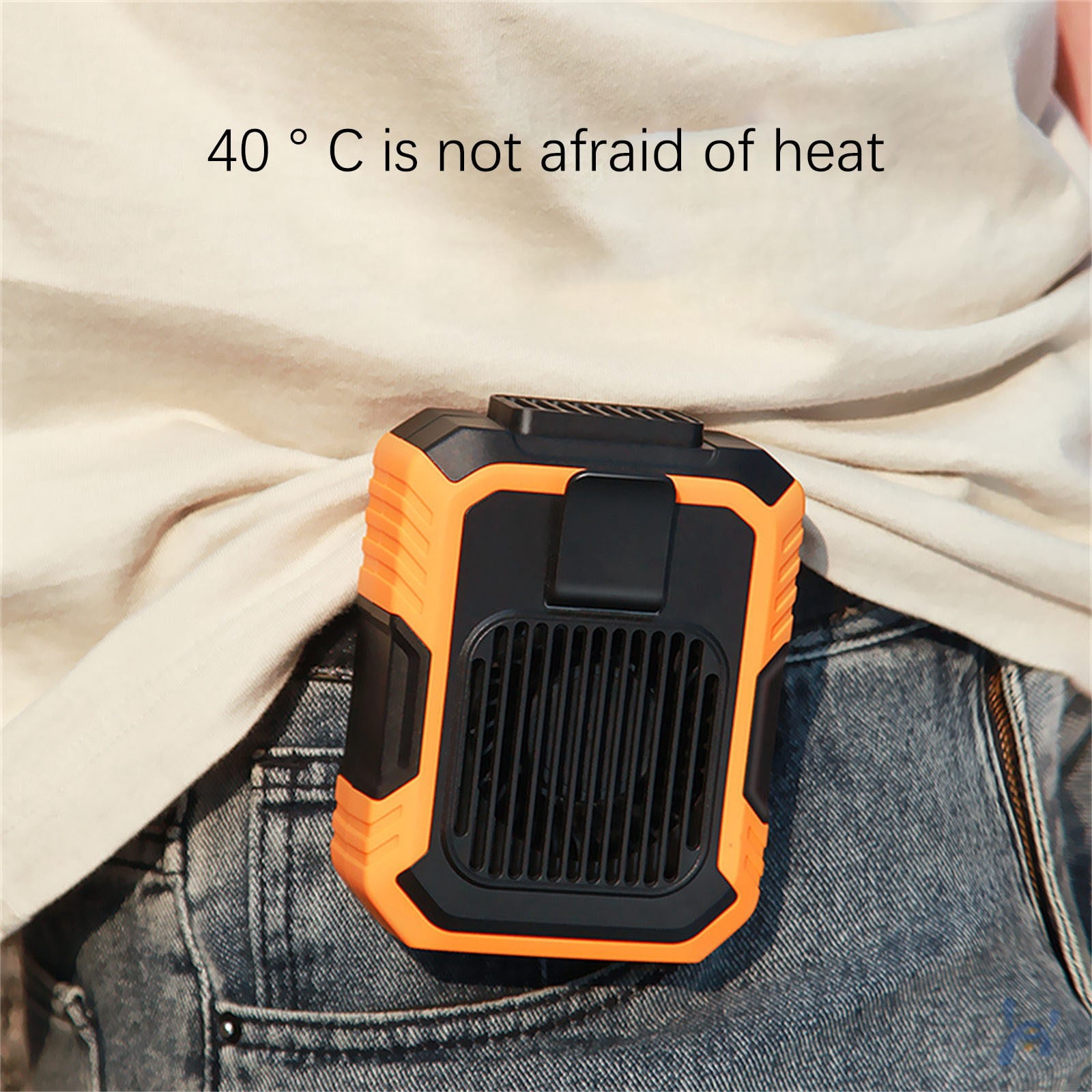 Portable Waist Clip Fan with long Working Time, 6200RPM Strong Airflow, 3 Speeds, Rechargeable Battery Operated Personal Hands-free USB Belt Fan for Clothes Shirt Farm Work Hiking