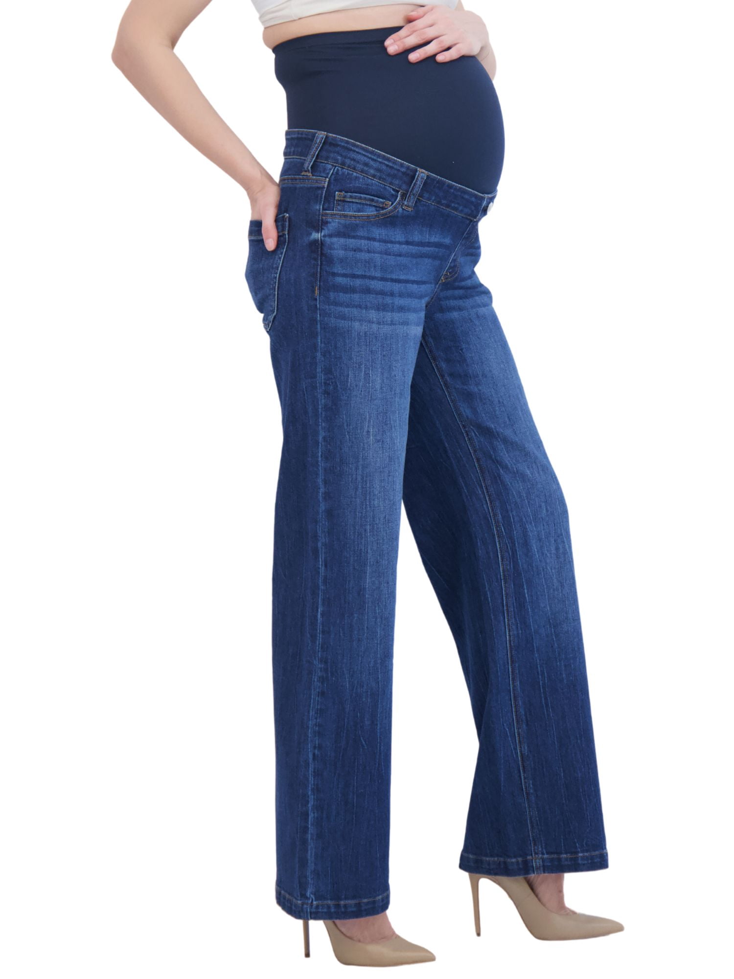Time and Tru Maternity Baggy Wide Leg Jean, Sizes S-XXL