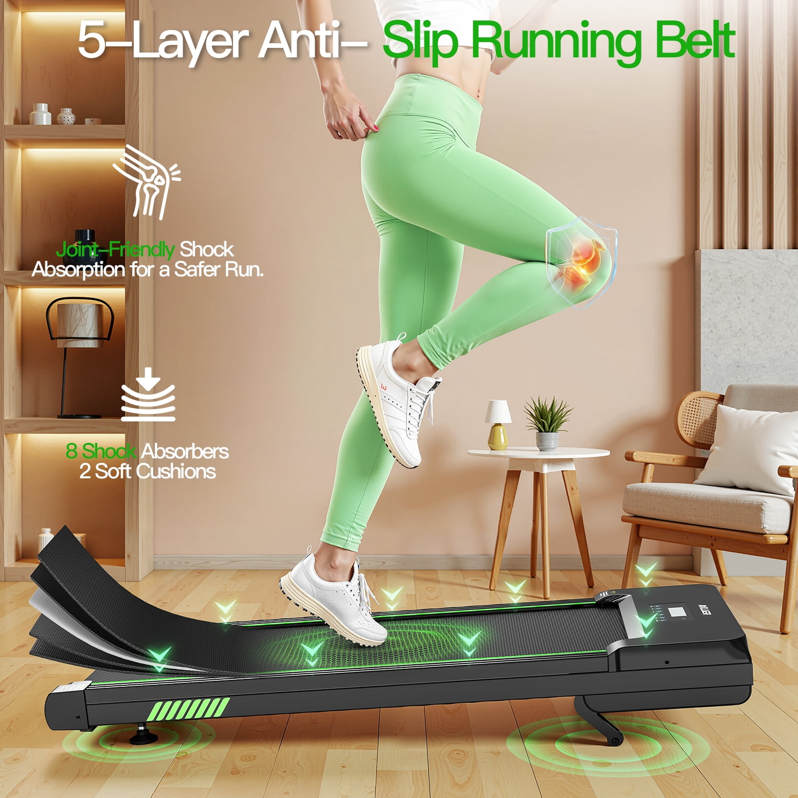 Akluer 2.5HP Walking Pad, with 12% Auto Incline Treadmills, Smart App Scenic Routes & Bluetooth Speaker for Home and Office