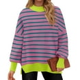 thumbnail image 4 of Spring Tops for Women 2025!ChaoHeng Ladies Sweaters Stripe Long Sleeve Round-Neck Tops 2025 Fashion Trendy(Purple,M), 4 of 9