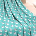 thumbnail image 3 of Light Blue Cartoon Unicorn Pattern Blanket,Comfortable Soft Flannel Throw Blanket,All Season,Warm Lightweight Blankets for Sofa Bed Couch Living Room Chair,30"x40", 3 of 4