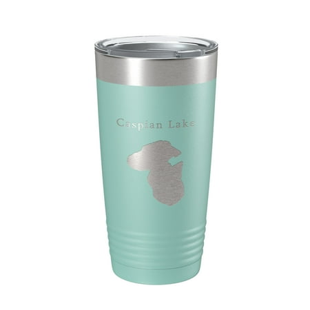 

Caspian Lake Map Tumbler Travel Mug Insulated Laser Engraved Coffee Cup Vermont 20 oz Teal