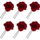 thumbnail image 1 of 6 piezas-pinza para el cabello de flores, accesorios para el cabello de boda con flores rosas para mujer, pinza para el cabello de bailarina flamenca, accesorio hecho a mano para fiesta y boda BRILLAR Rojo Verde, 1 of 5