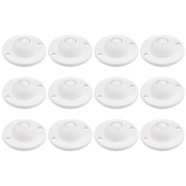 Unique Bargains 12Pack Adhesive Mini Caster Wheels, Swivel Universal Caster 360 Degree Rotation Sticky Pulleys (White)