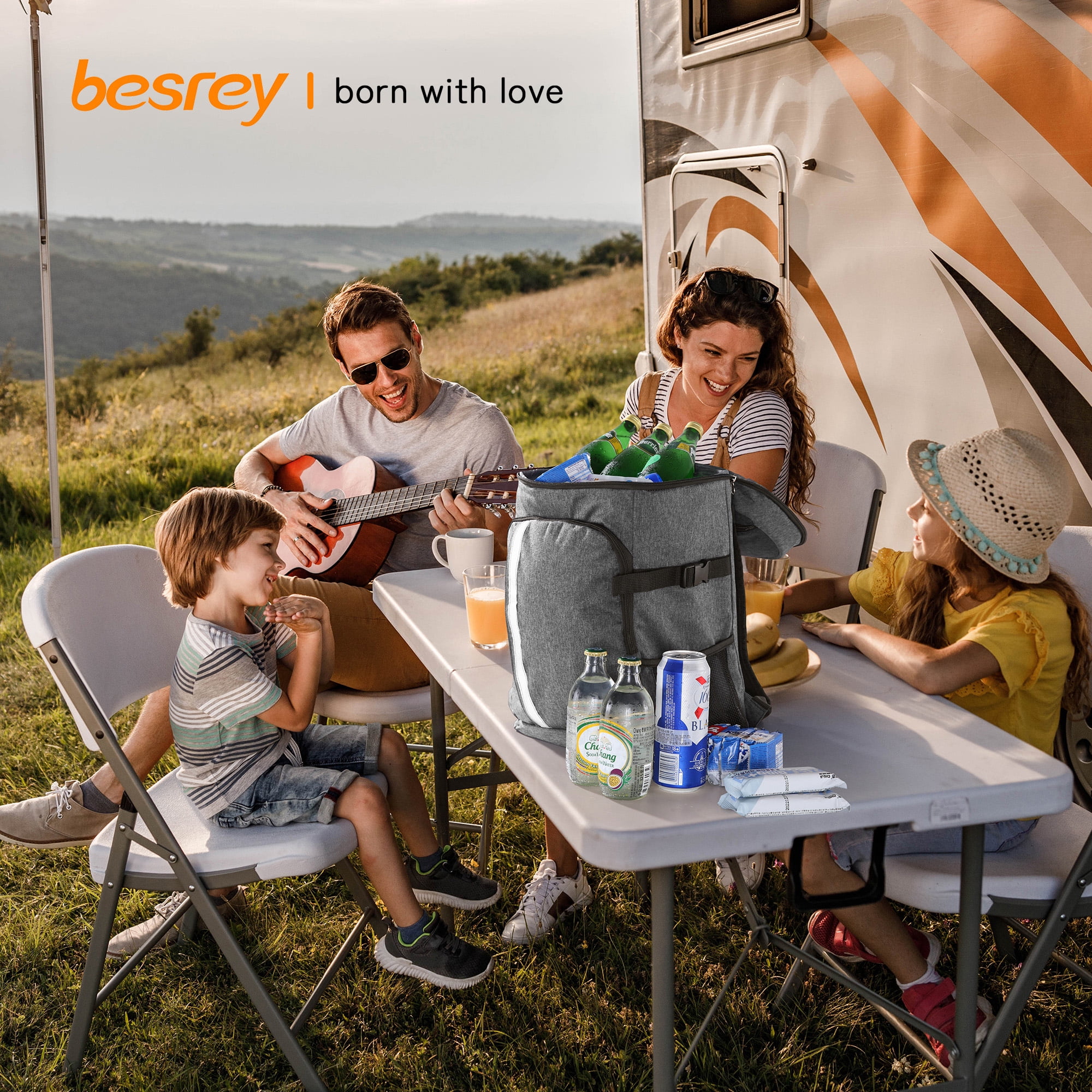 Besrey Backpack Cooler 39 Cans Large Capacity Storage, Leakproof Cooler Bag for Camping Hiking
