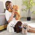 thumbnail image 3 of Muñecas de perro de peluche de simulación Kawaii, juguetes suaves para cachorros, almohada de caniche encantadora, regalo para niñas, 25-40cm, 3 of 5