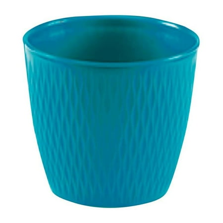 Deroma 7796634 5.9 x 6.3 x 6.3 in. Dia. Blue Resin Ariel Cover Pot - Round