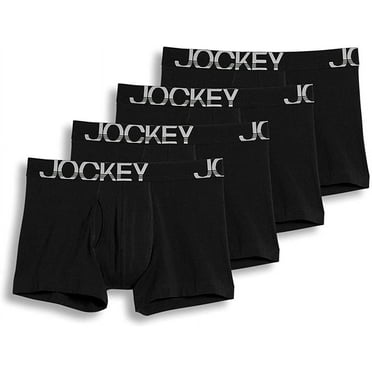 JOCKEY MEN'S PACK 4 - STRETCH BLACK - XLARGE - UNDERWEAR BOXER BRIEFS COTTON